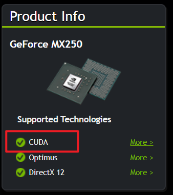 Geforce 2025 mx250 cuda